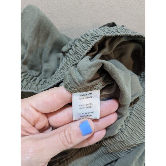 Love Tree Women's Tencel Pants Cargo Joggers Green Drawstring Pull On Size L - Picture 4 of 9